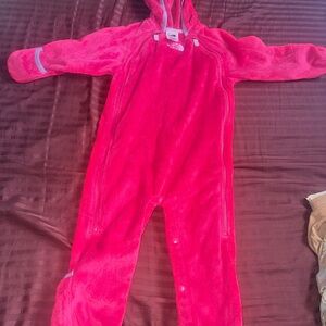 Two fleece baby rompers